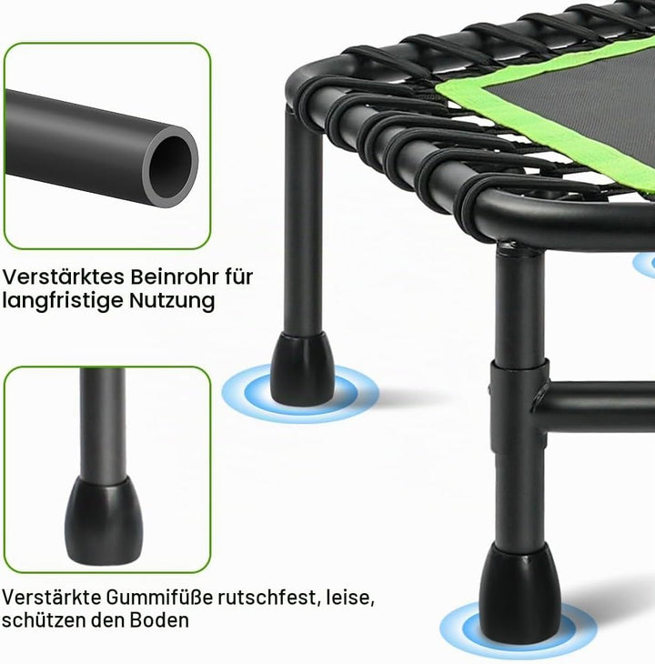 ONETWOFIT 114cm Trampolin Outdoor,Rückprall Trampolin für Erwachsene, Leises Mini Trampolin für das