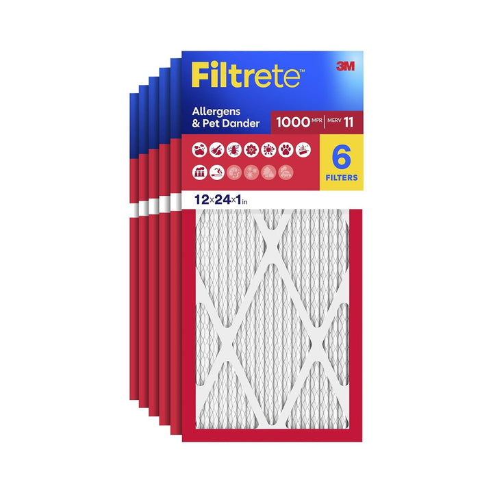 Filtrete AD20-6PK-1E, AC Ofen-Luftfilter, MPR 1000, Mikro-Allergenabwehr, 6er-Pack (genaue Masse 11,