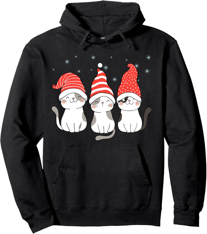 Süsse Katzen Xmas Kätzchen Weihnachtsoutfit Pullover Hoodie