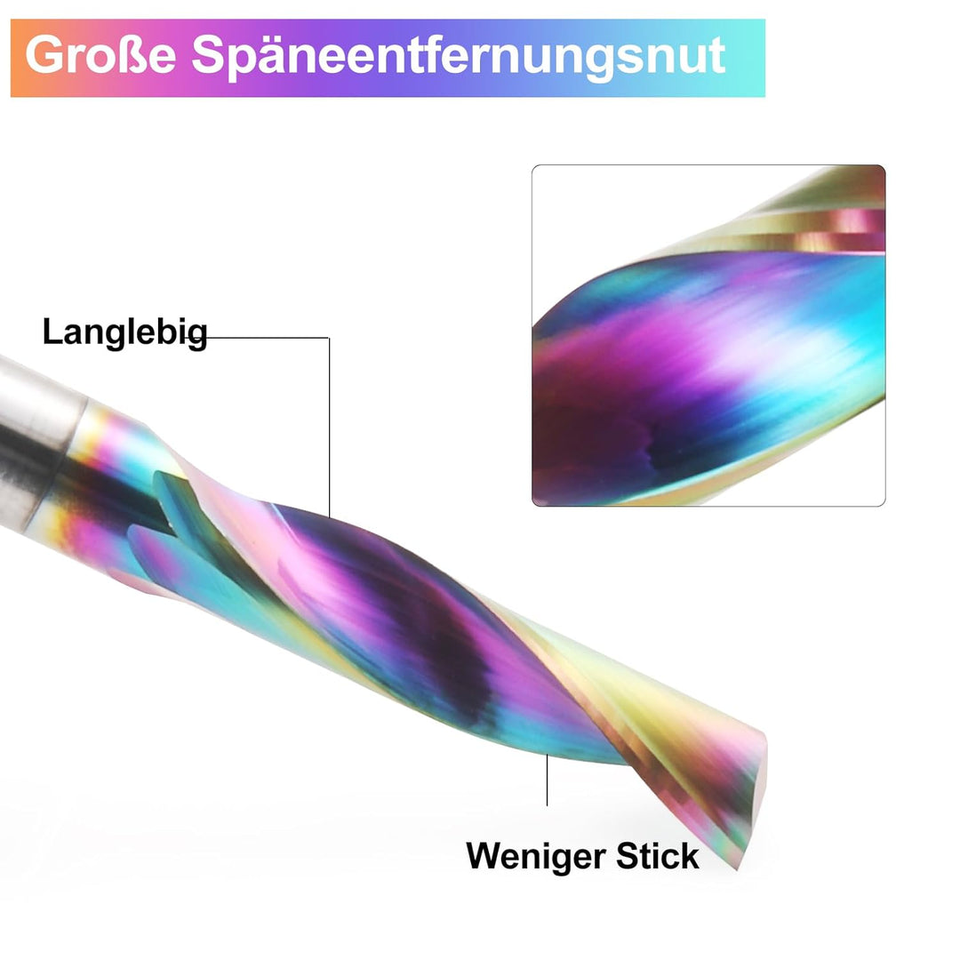 CNC-Fräser mit einer Nut für Aluminium, 6mm Schaft Einzelflöte Schaftfräser Spiralfräser Bit VHM mit