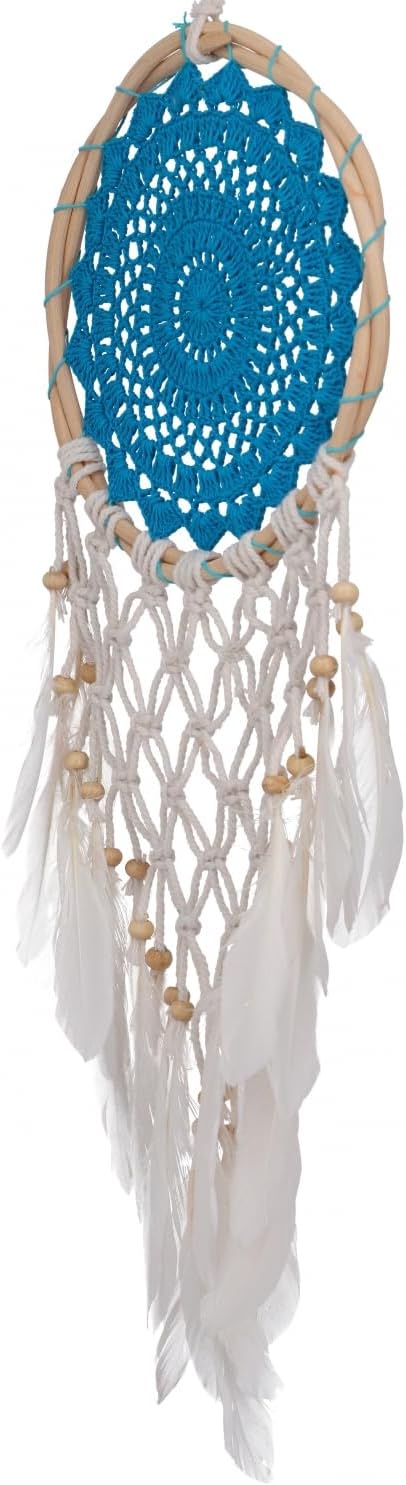 GURU SHOP Traumfänger mit Gehäkelter Spitze 22 cm - Blau normal Blau, normal Blau