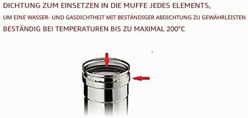 Silikondichtungen, 5 Stk., Schwarz, Silikon, Wasserdicht, max. 200°C, für Kamine, Schornsteine, Pell