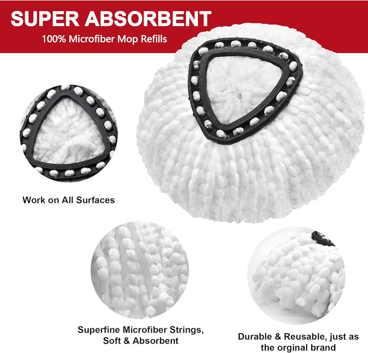 Tidy Monster 4 stück mikrofaser moppkopf für ocedar sauber pad Spin mop Refill für ocedar easywring