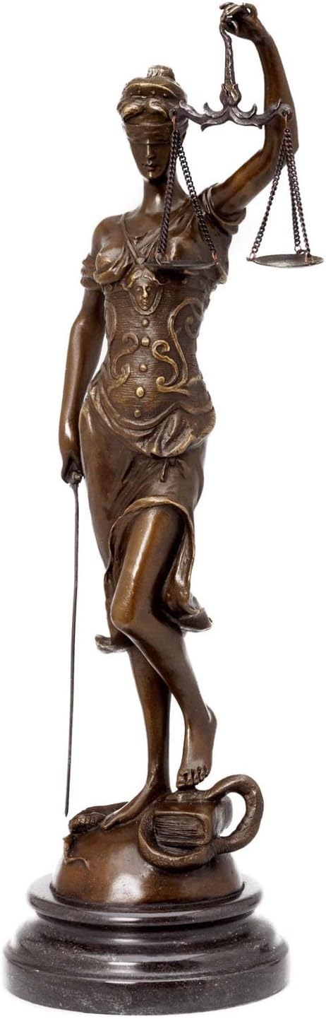 aubaho Bronzeskulptur Justitia Bronze Figur Bronzefigur Skulptur 41cm Sculpture Justice