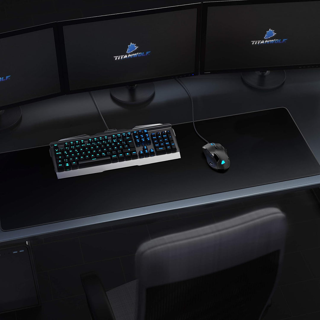TITANWOLF - Übergrösse Mauspad Gaming 1200x400mm - XXXL Mousepad gross Motiv - Tischunterlage Large