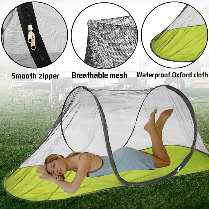 Moskitonetz Reise Faltbares Pop-Up – Mosquito Netz Bett 200x72x70cm Ultralight 360° Schutz, 210D Oxf