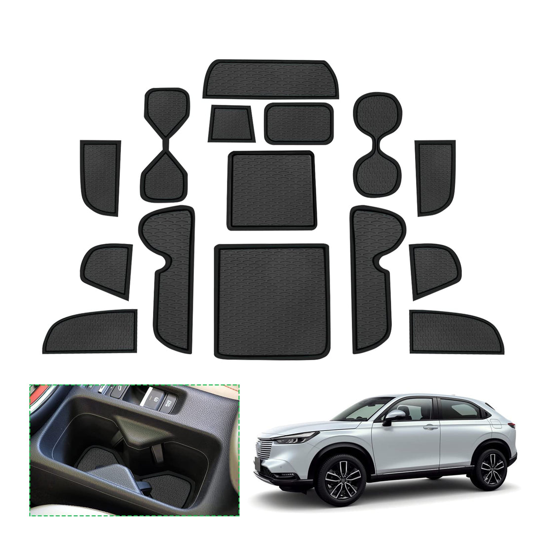 GAFAT Kompatibel mit Honda HR-V 2022 2023 Antirutschmatten, HRV 2022 Gummimatten, Mittelkonsole Getr