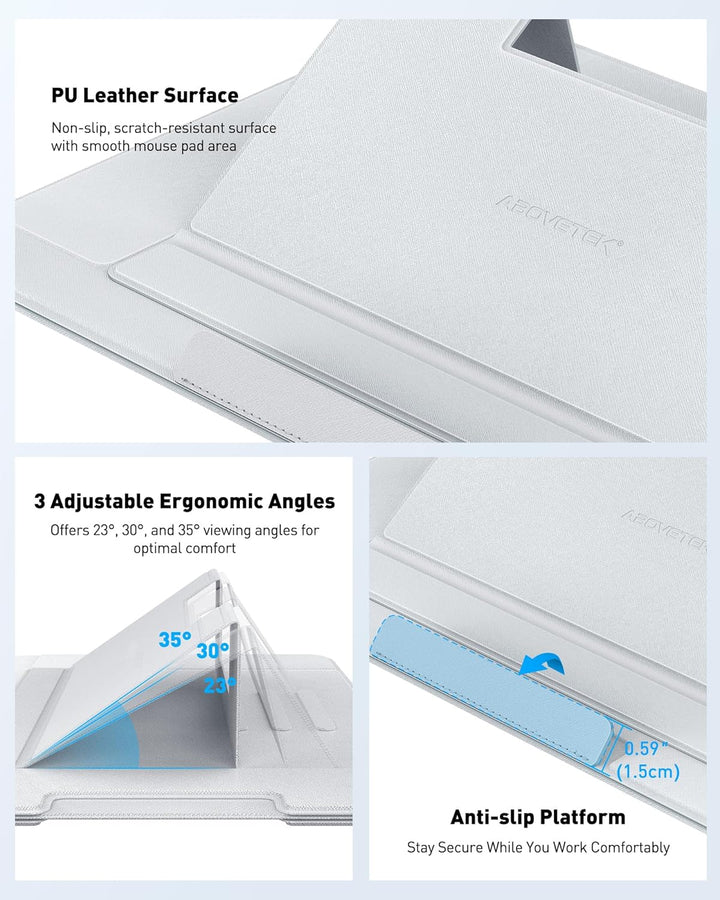 AboveTEK Laptop Schosstisch – ergonomischer Lapdesk mit Rutschfester Oberfläche, Heat Shield, Retrac