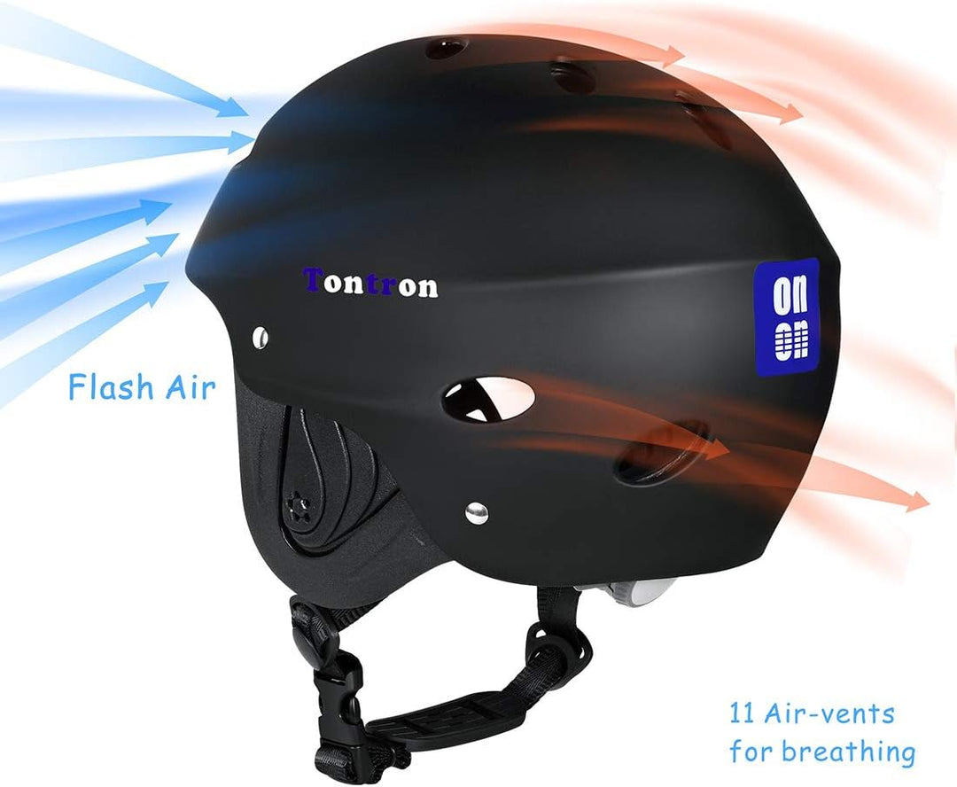 Tontron Wakeboard Kajak Kitesurf Wassersport Helm Schwarz L, Schwarz L