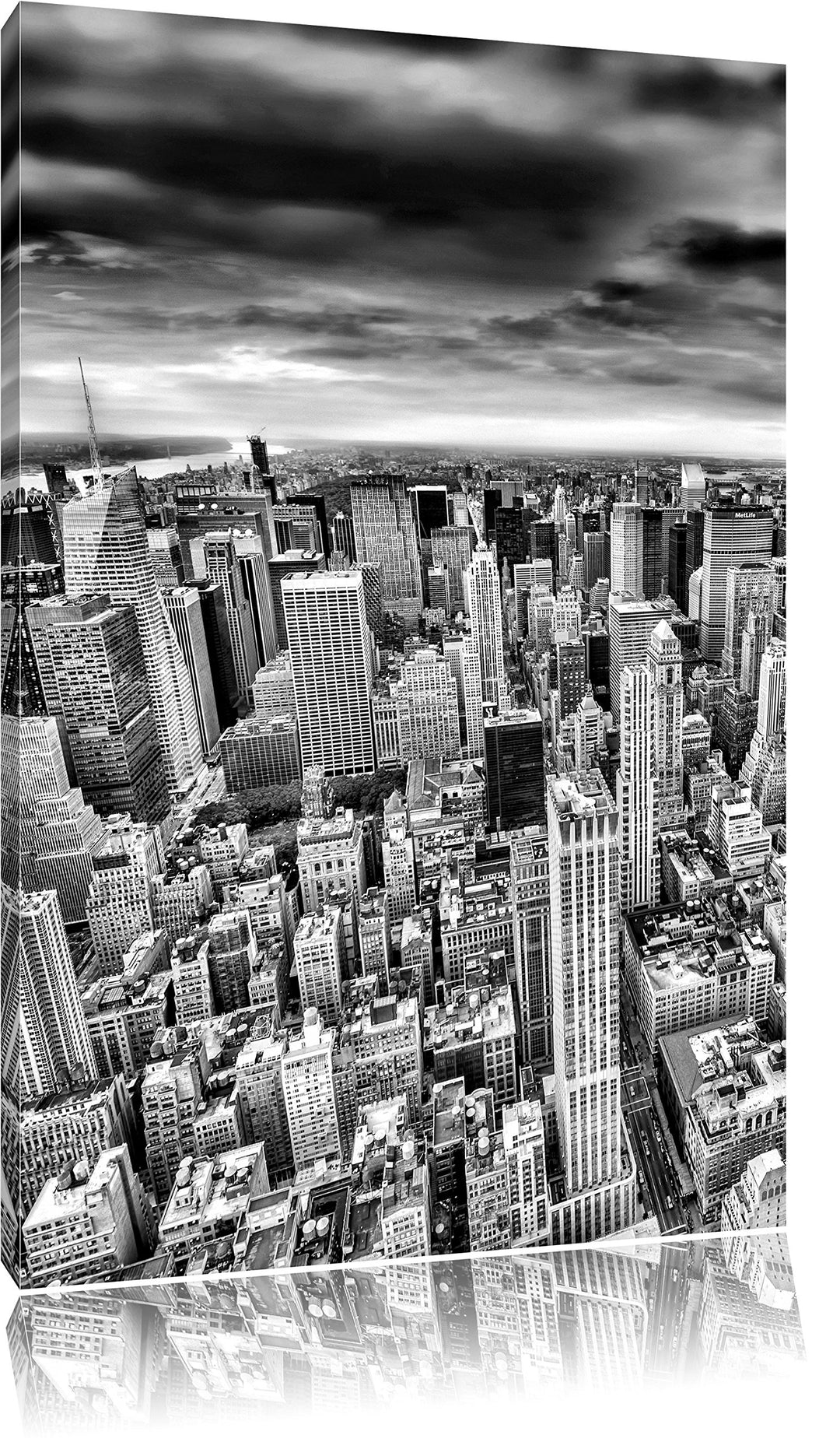 Pixxprint Monocrome, Skyline New York - Blick vom Dach des Empire State Building, Format: 100x70 auf