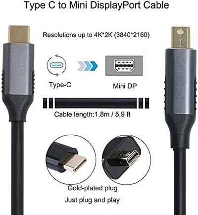 chenyang USB C Stecker auf Mini Displayport Stecker Monitorkabeladapter 4K60Hz für Monitor MacBook L