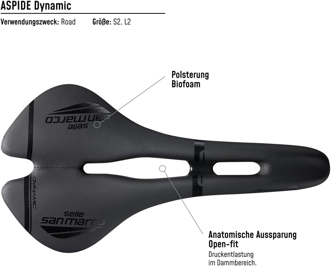 Selle San Marco UNKNOWN Herren Aspide Dynamic Sattel, Black/Black, S