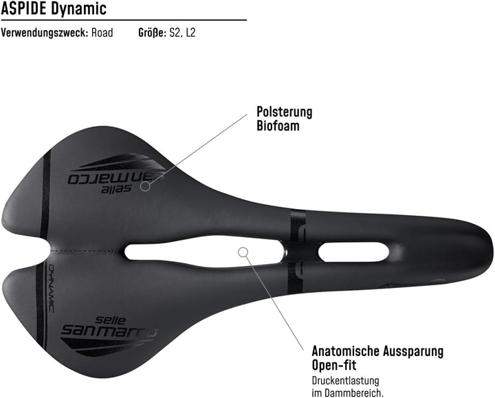 Selle San Marco UNKNOWN Herren Aspide Dynamic Sattel, Black/Black, S