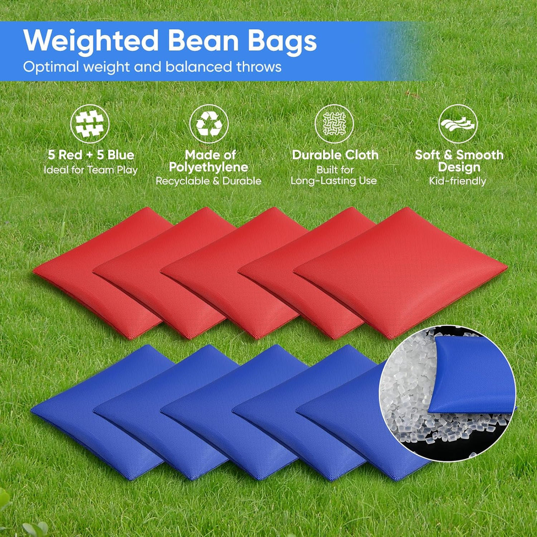 WildFun Cornhole Spiel Outdoor für Erwachsene und Kinder, Tragbar Cornhole Toss Set mit 8 Cornhole S