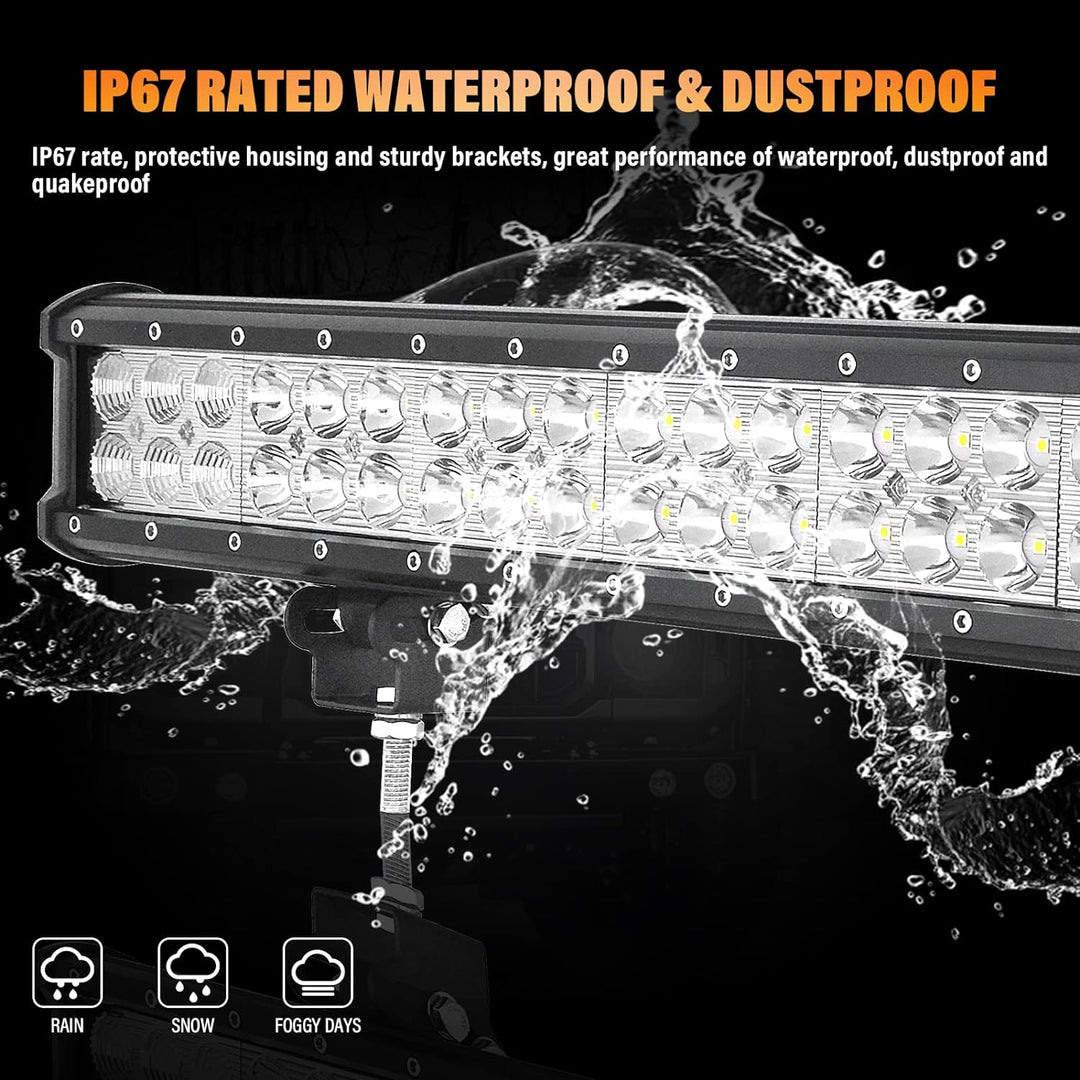 SKYWORLD led zusatzscheinwerfer bar, Zweireihiges wasserdicht 20 Zoll 50cm 126W Scheinwerfer Flutlic