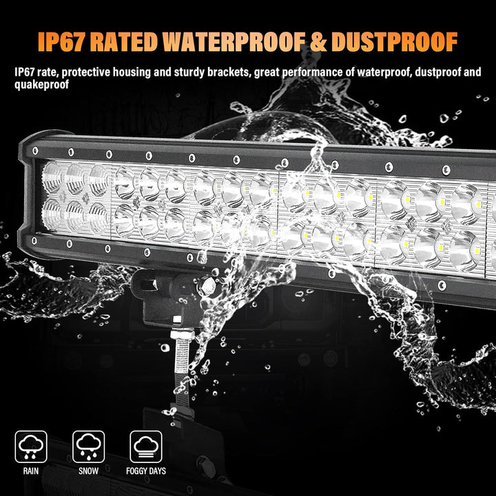 SKYWORLD led zusatzscheinwerfer bar, Zweireihiges wasserdicht 20 Zoll 50cm 126W Scheinwerfer Flutlic