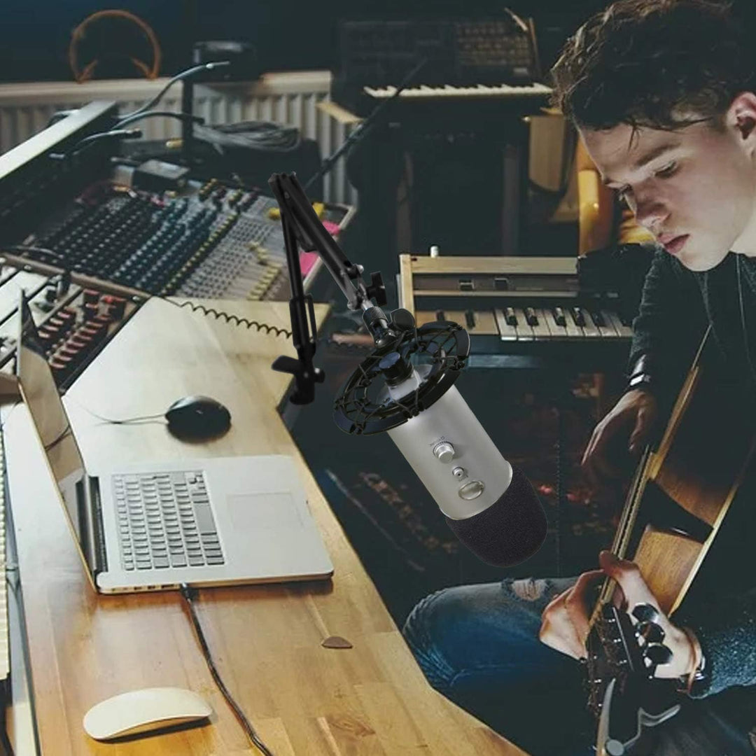 YOUSHARES Blue Yeti und Yeti Pro Mikrofon Spinne mit Popschutz, Legierung Mikrofonspinne Reduziert V