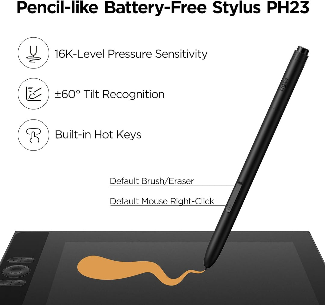 ugee UE12 11,6 Zoll Grafiktablett mit Display,Pen Display mit 124% sRGB mit 8 Shortcut-Tasten Ultra-