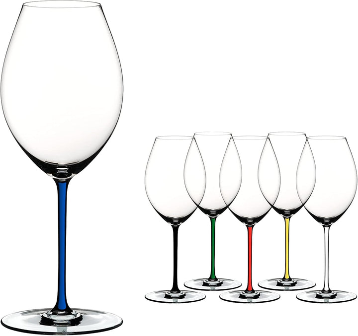Riedel Fatto A Mano Old World Syrah Weinglas, Blau Syrah Blau, Syrah Blau