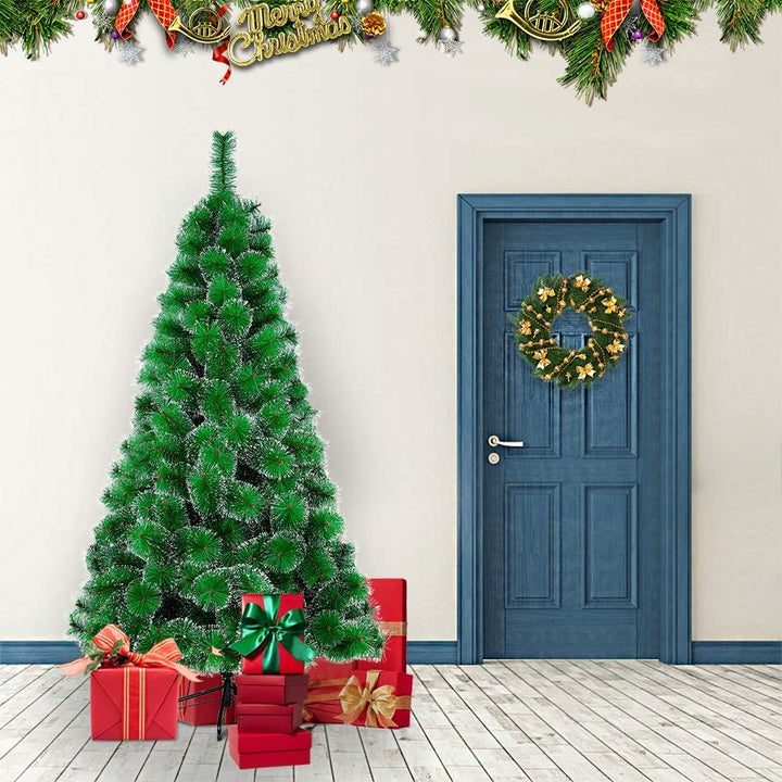 Froadp 150cm Künstlicher Tannennadeln Weihnachtsbaum Tannenbaum Kiefernadel Mit Schnee-Effekt(Schnee