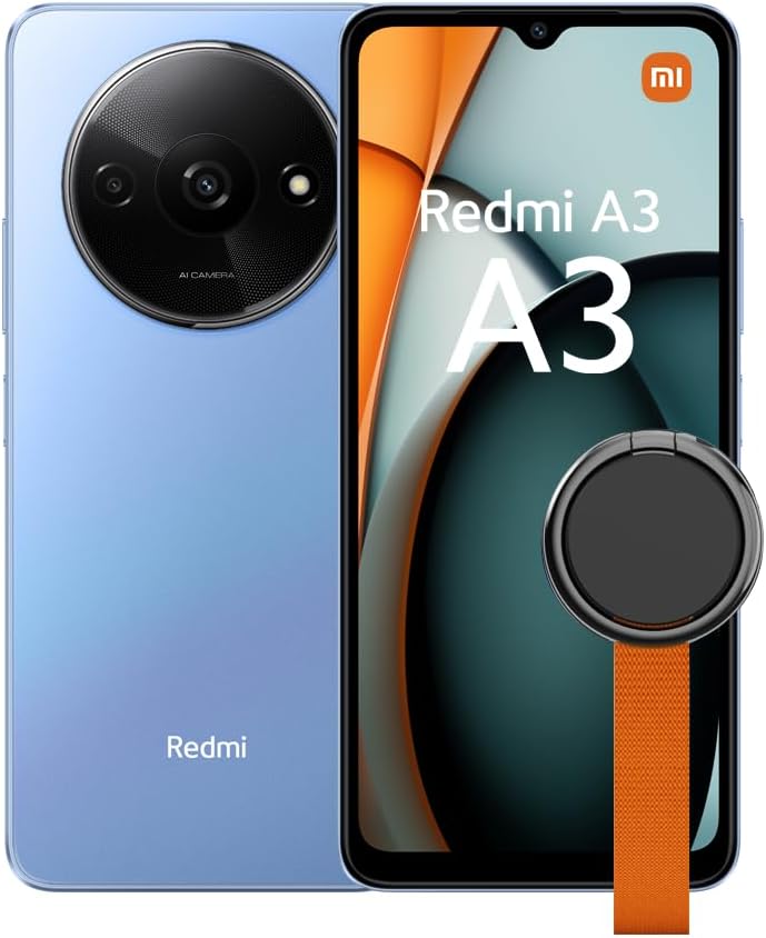 Redmi A3 Smartphone, 3+64GB, 5000mAh, Handy ohne Vertrag, Dual-SIM, Sternenblau (DE Version), Sterne