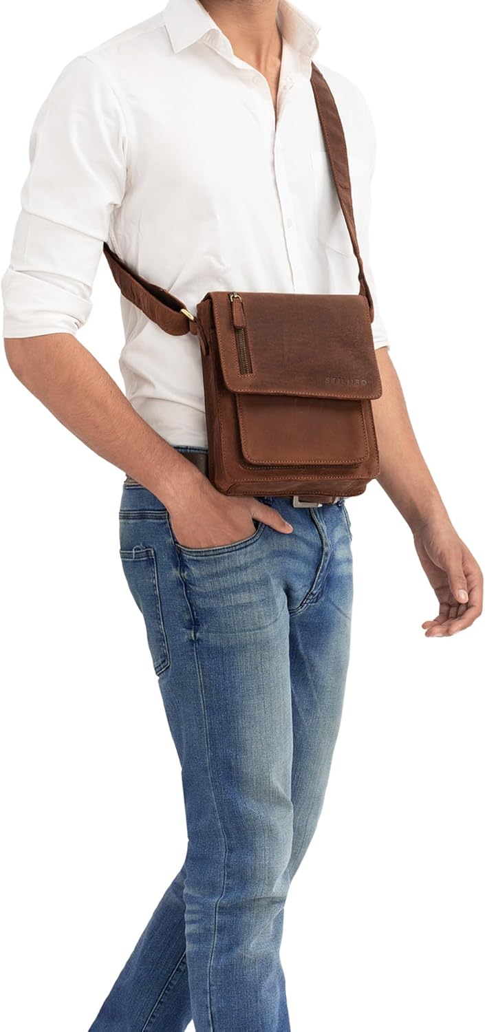 STILORD 'Finn' kleine Umhängetasche Herren Schultertasche Vintage Messenger Bag 8,4 Zoll Tablettasch