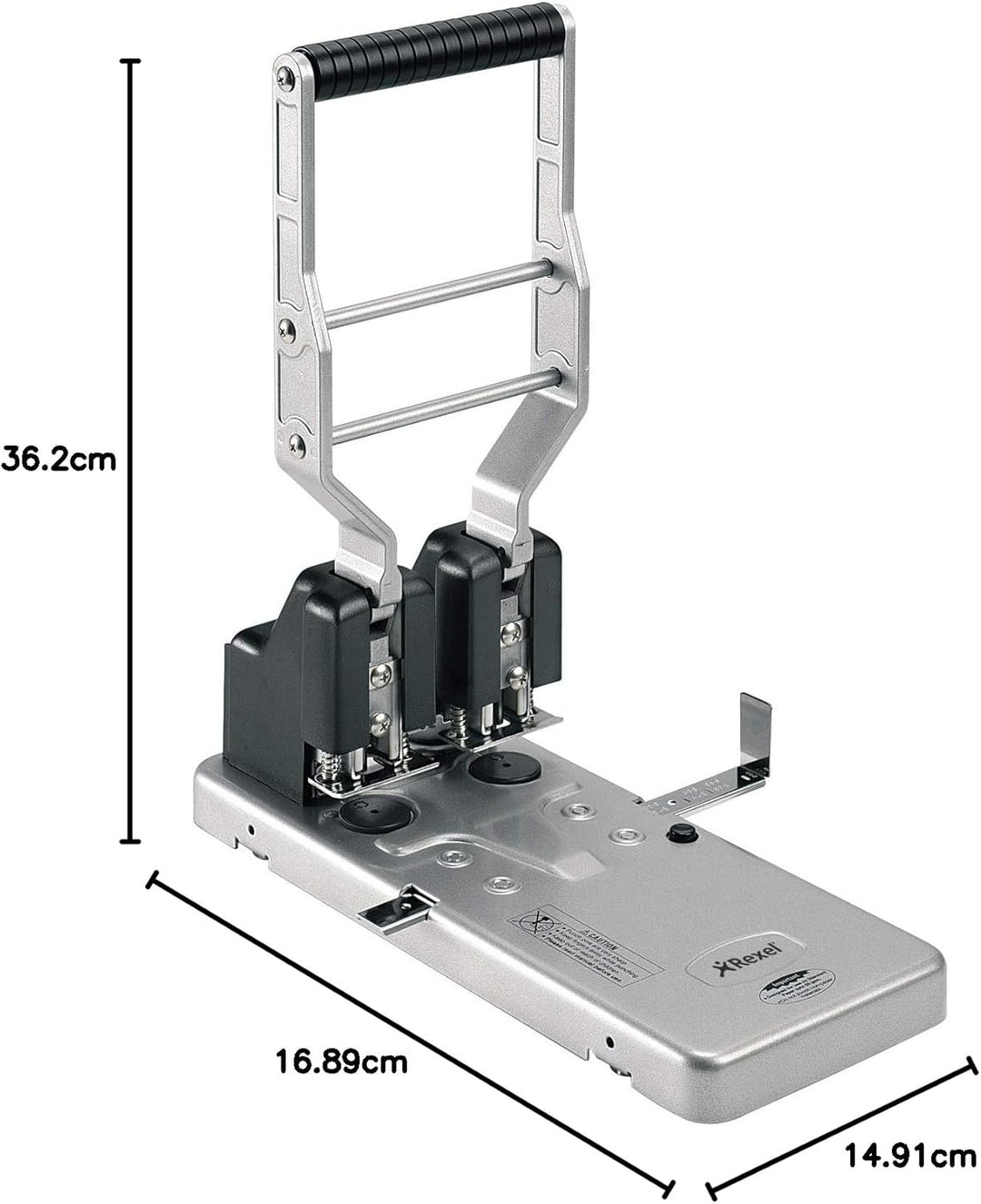 Rexel HD2150 Locher (2-fach-Lochung, robustes Metall, Kapazität 160 x 80 g/qm) silberfarben/schwarz
