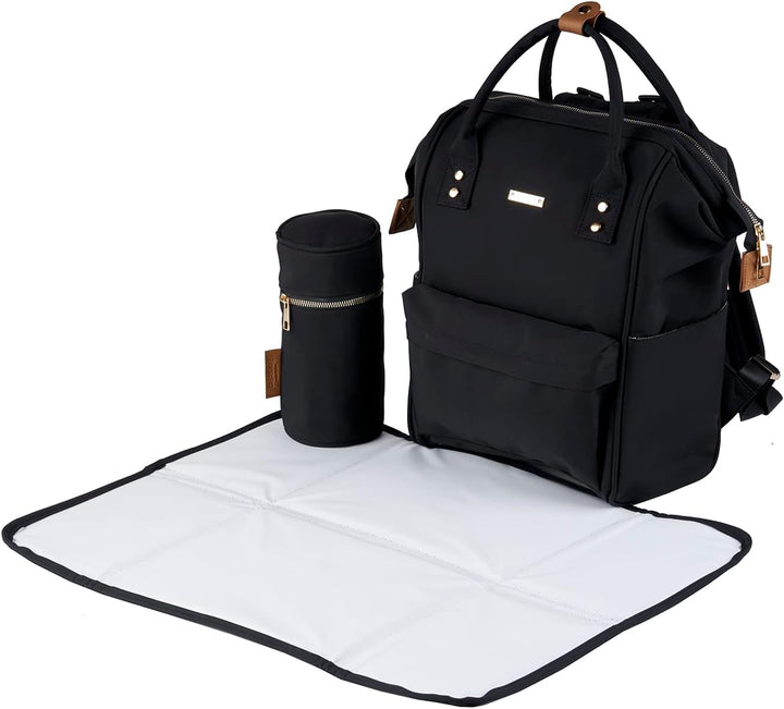 BabaBing! Mani Rucksack Veganes Leder Blush, Schwarz, Einheitsgrösse, Zeitgenössisch, Schwarz