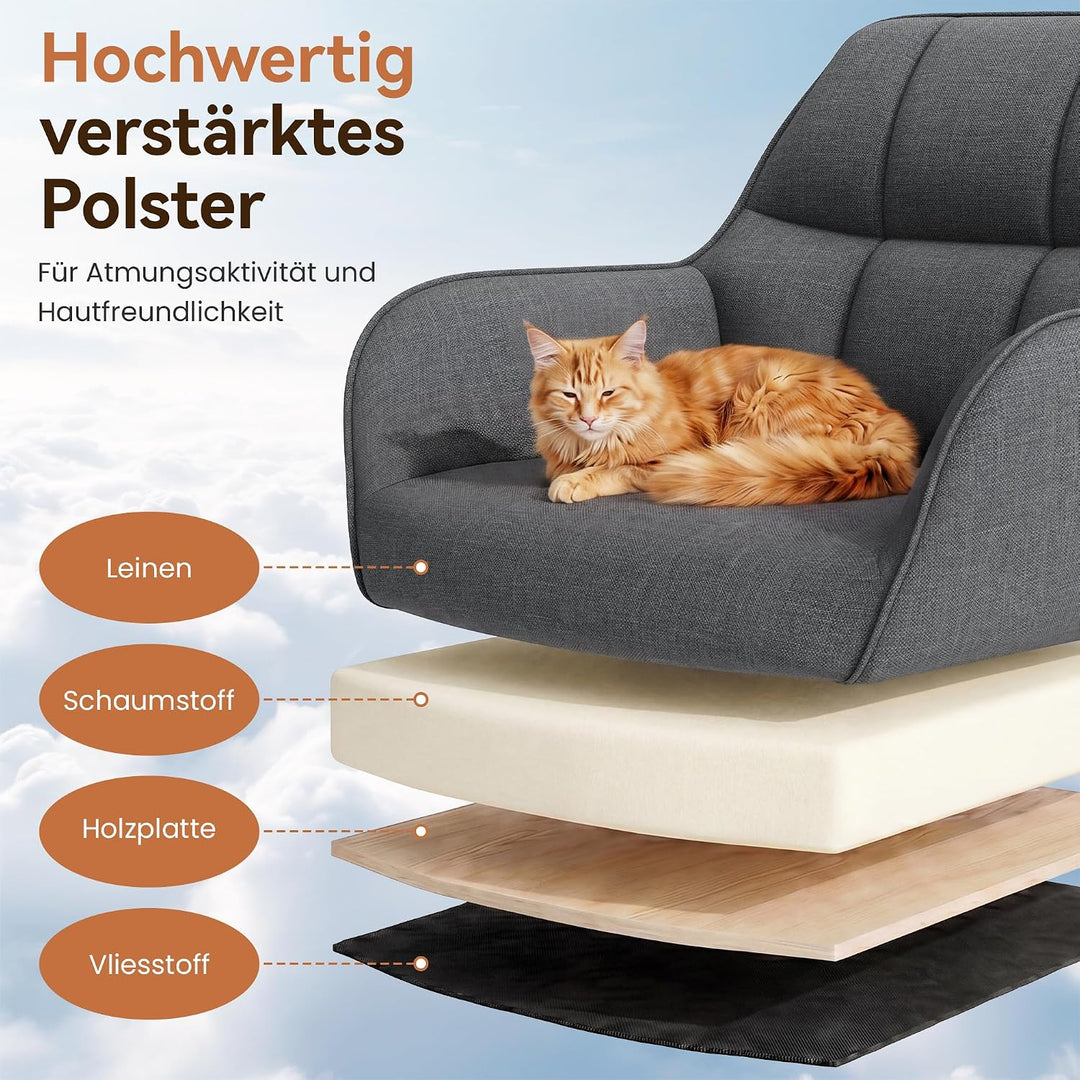 YOUDENOVA Schreibtischstuhl, Drehstuhl mit Rollen, Schminkstuhl Höhenverstellbar, Homeoffice Stuhl,
