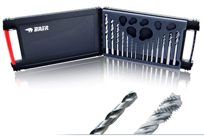 BAER Gewindeschneider Set HSSG: Maschinengewindebohrer, Sackloch - Kernlochbohrer: M 3-12 - Gewindes