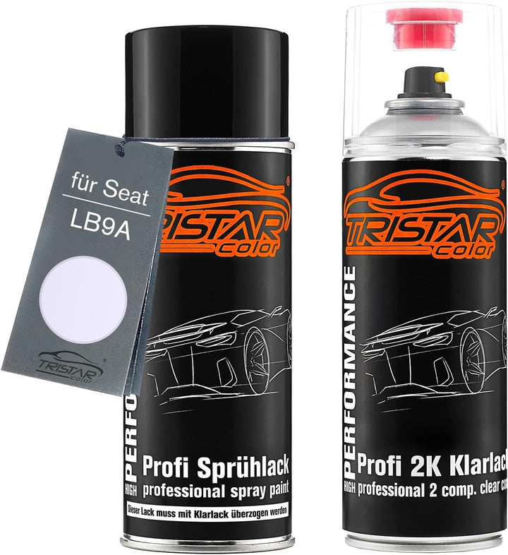 TRISTARcolor Autolack 2K Spraydosen Set für Seat LB9A Blanco Candy/Brillantweiss Basislack 2 Kompone