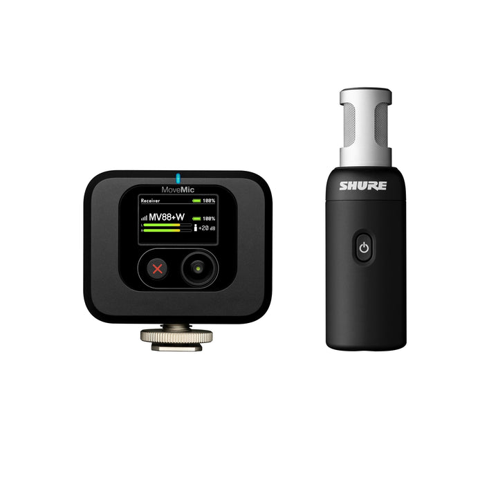 Shure MoveMic 88+ Drahtloses Mikrofonset - Professioneller Audio-Recorder für Film-/Feld-Aufnahmen u