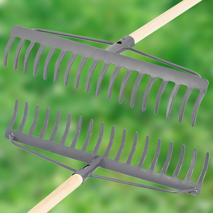 KOTARBAU® Laubrechen - 46 cm - Metall Rechen für Gras &amp; Laub - ohne Holzstiel - Gartenrechen - Rasen