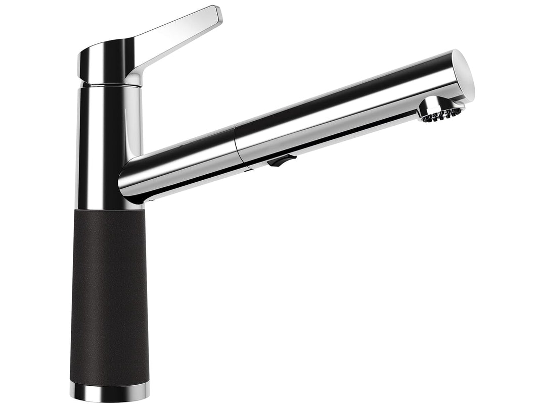 Schock Küchenarmatur SC-510 Nero – Hochdruck Armatur CRISTALITE mit ausziehbarer Schlauch-Brause und