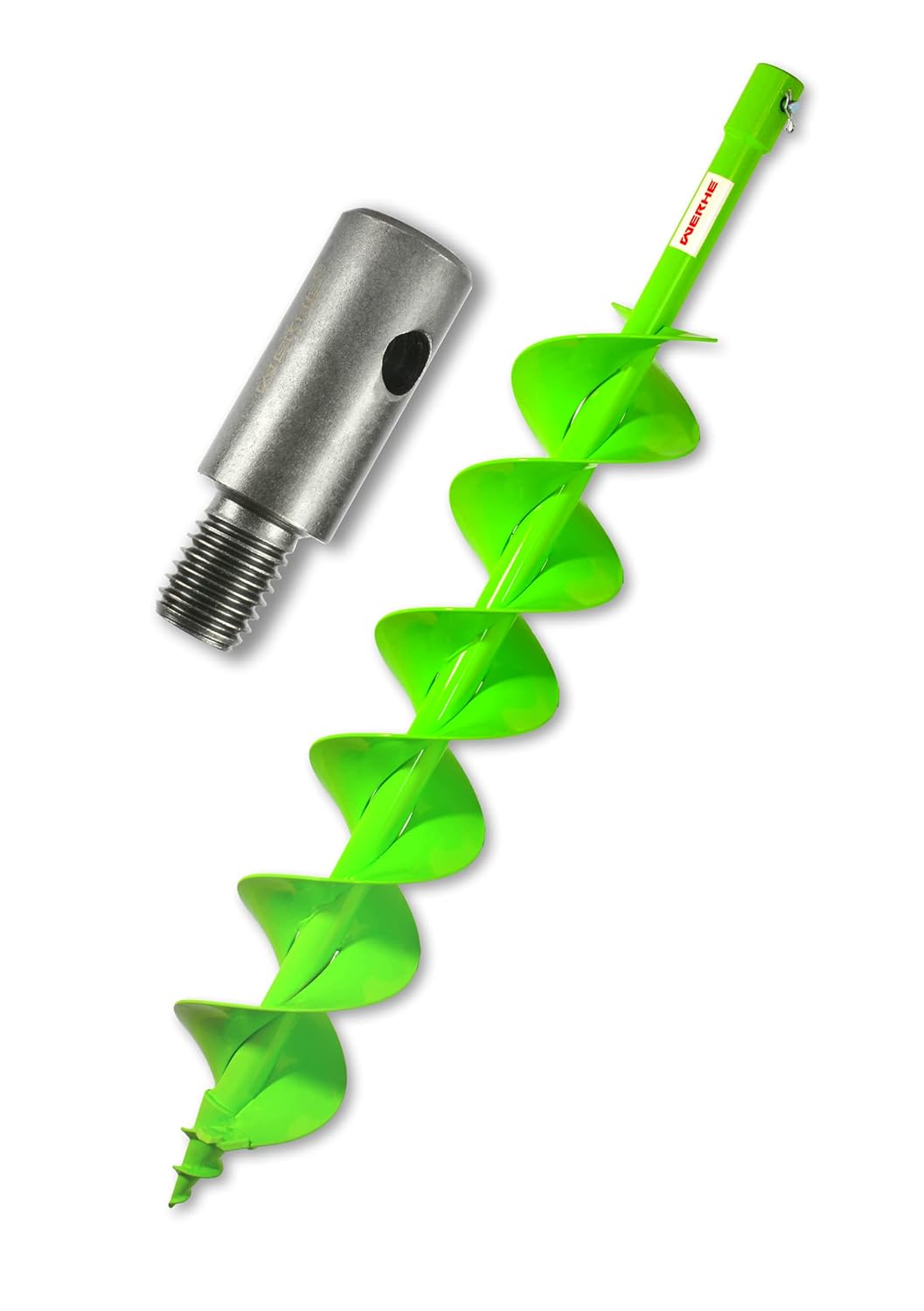 WERHE® Profi Bohrer, Erdbohrer für bohrmaschine 120 mm DoppelWelle robust mit m14 Adapter - Pfahlboh