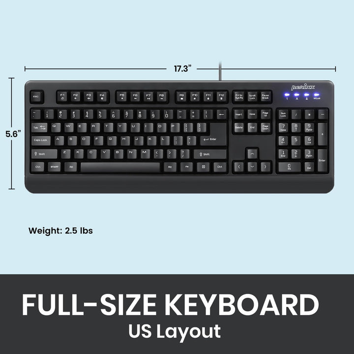 Perixx PERIBOARD-517 wasserdichte Tastatur - IP65 - Antibakterielle Schutzschicht - Vollständig Wass