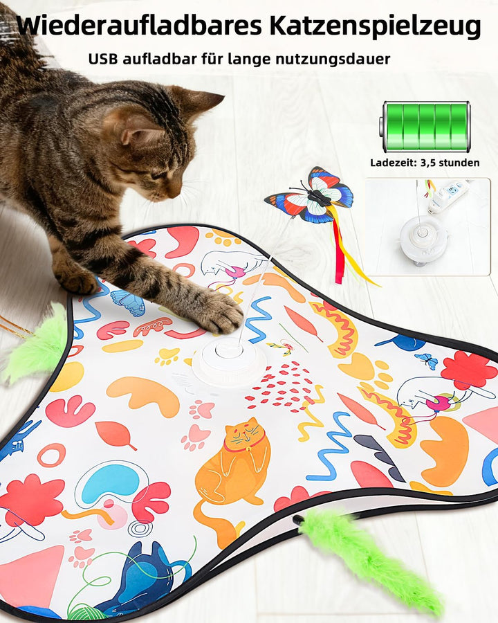 Interaktives Katzenspielzeug, Katzenspielzeug Selbstbeschäftigung, Wiederaufladbar Berührungsaktivie