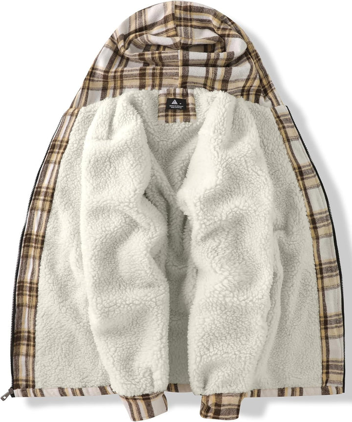 SwissWell Hemdjacke Herren Verdicken Karierts mit Reissverschluss Flanelljacke Plüschfutter Freizeit