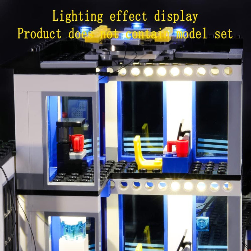 GEAMENT LED Licht-Set Kompatibel mit Lego Polizeiwache (Police Station) - Beleuchtungsset für City 6