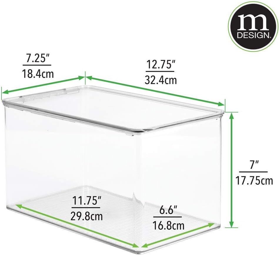 mDesign 4er-Set Aufbewahrungsbox für Bastel- und Nähzubehör – Bastel Organizer aus Kunststoff mit Kl