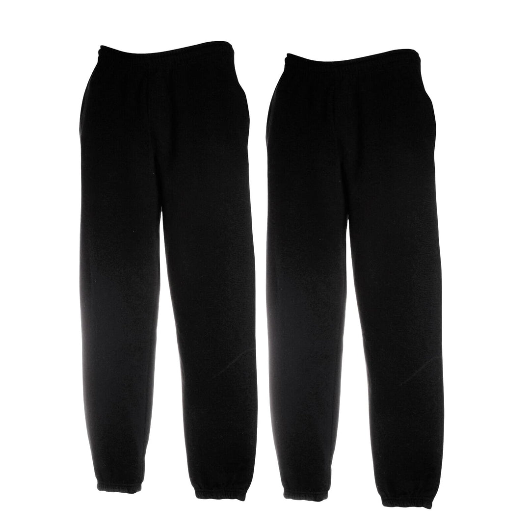 Fruit of the Loom 1er/ 2er Set Jogginghose S-M-L-XL-XXL Herren Jogpants XL 2x Schwarz Elastisch + 1