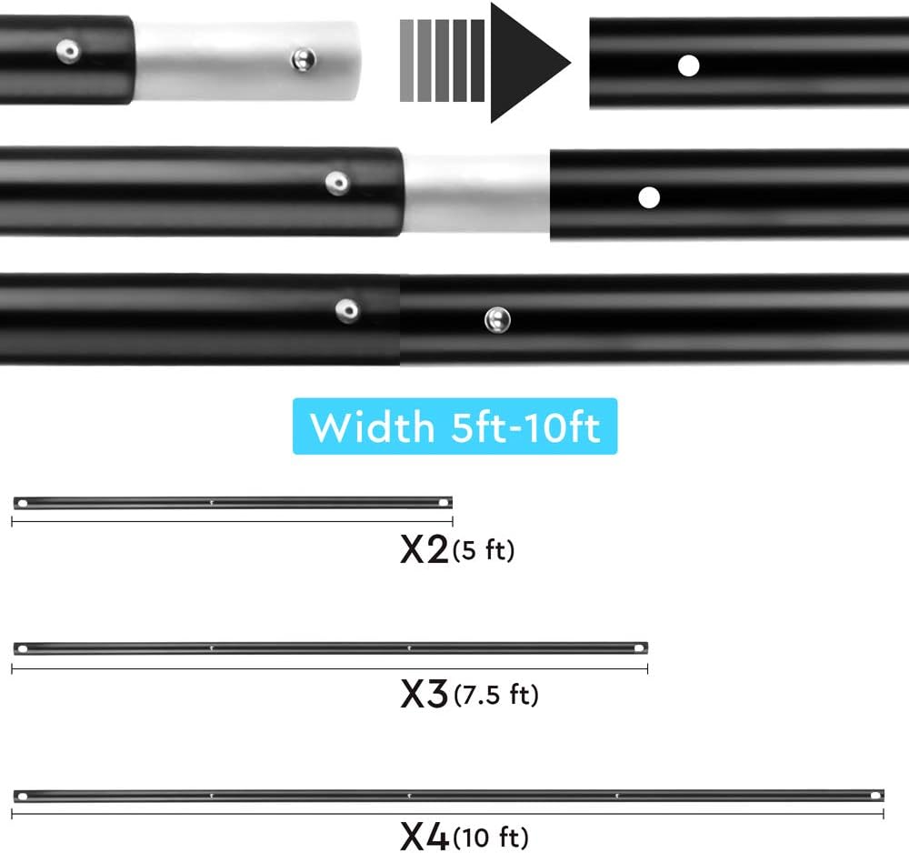 Regalhalter-Set, verstellbar, 2 x 3 m, für Portrait, Produktfotografie und Videoaufnahme, mit Traget