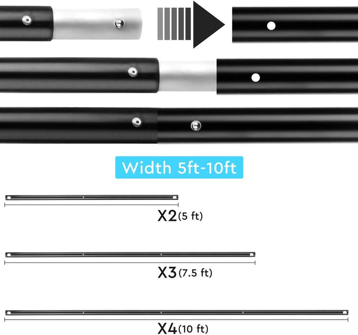 Regalhalter-Set, verstellbar, 2 x 3 m, für Portrait, Produktfotografie und Videoaufnahme, mit Traget