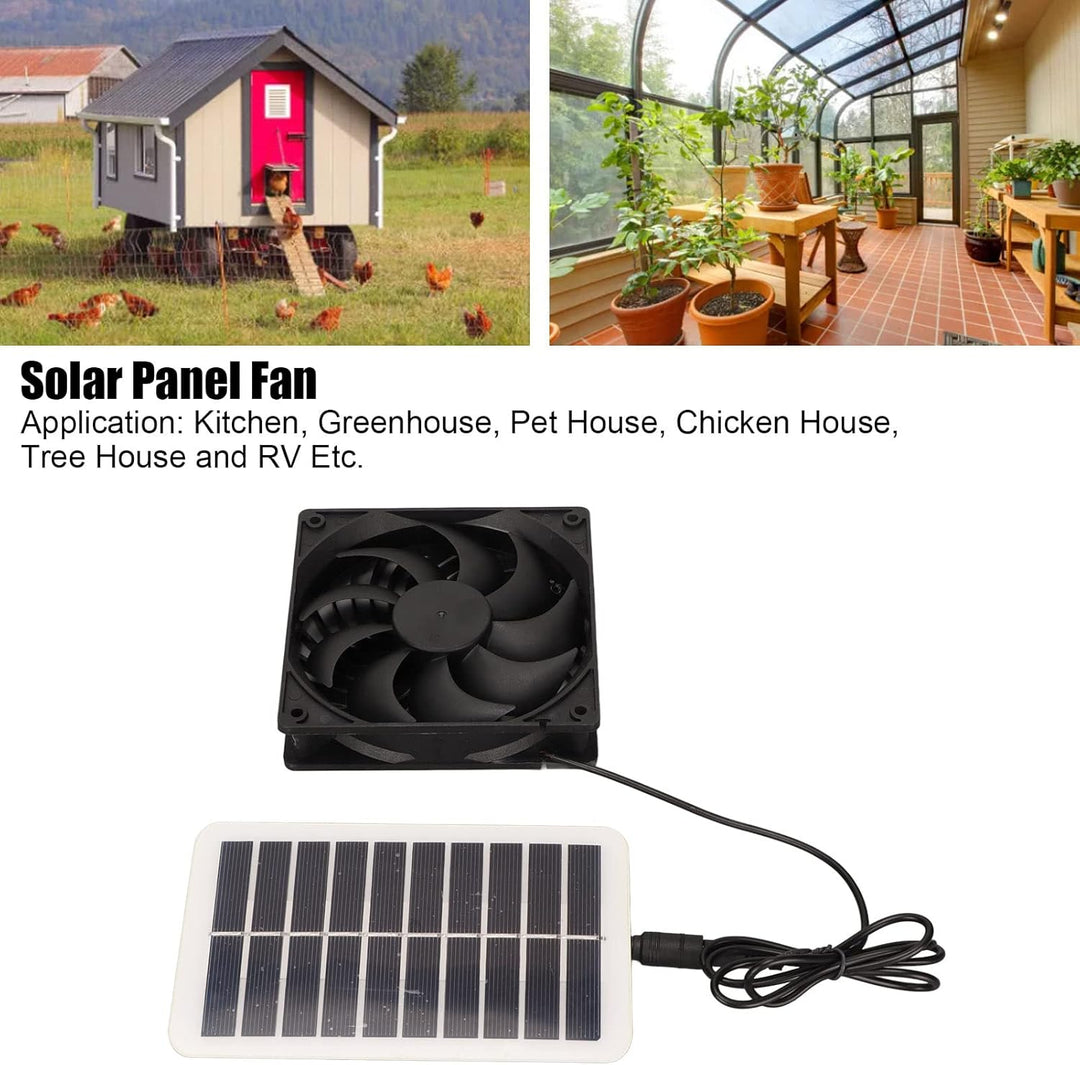 Solarpanel-Lüfter-Set, 3 W, Solarbetriebener Abluftventilator, Tragbarer Solar-Abluftventilator für