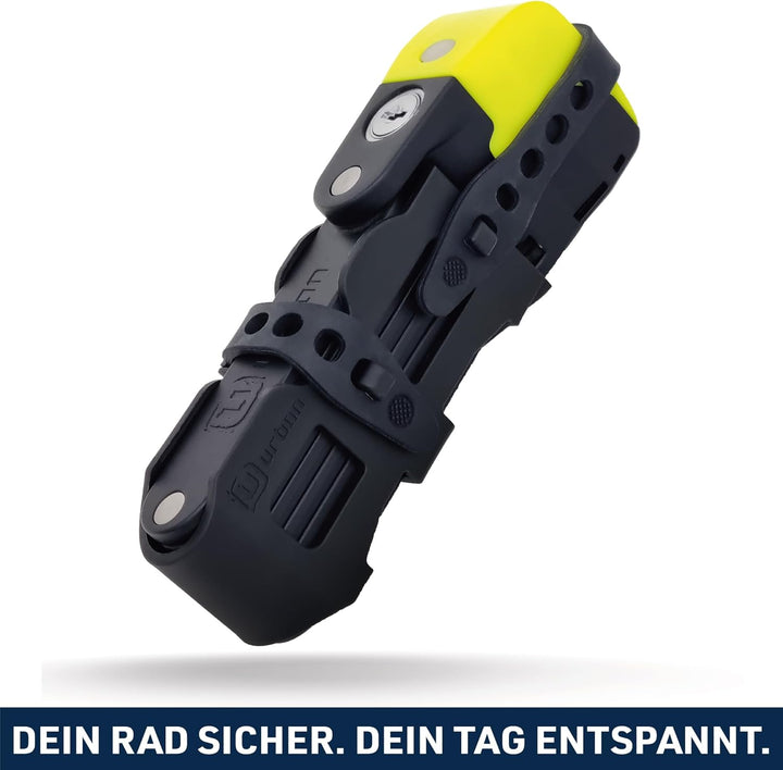 UR476Y Innovatives Fahrradschloss mit/ohne Alarm 120dB Hi-Tech, Faltschloss Fahrrad 2-in-1 Hohe Sich