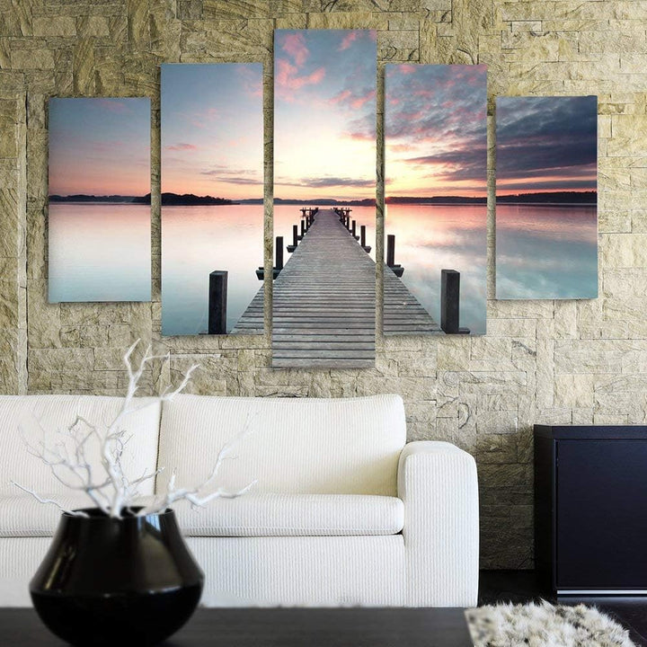 Feeby Frames, Leinwandbild Bilder Wand Bild - 5 Teile - Wandbilder Kunstdruck 100x70 cm, Typ A A typ