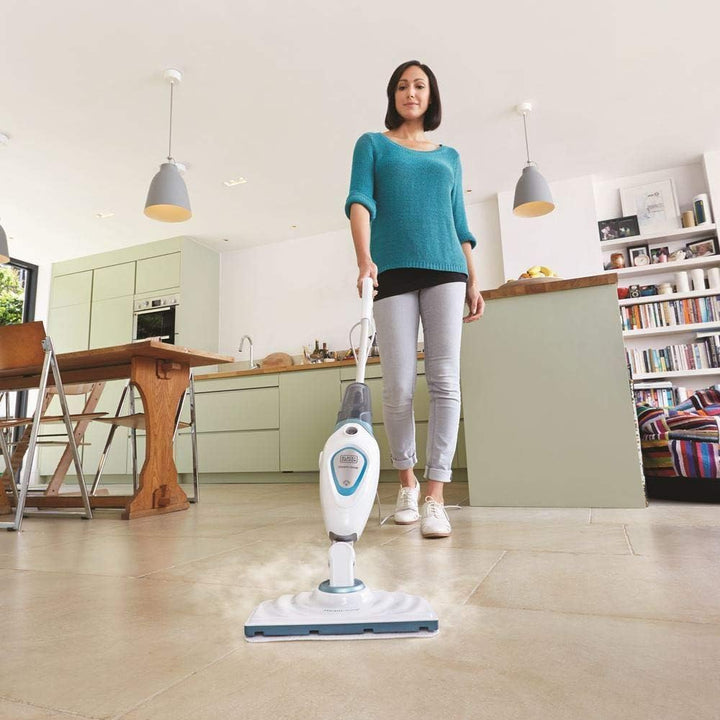 Black+Decker 1600W Steam Mop Dampfbesen BDS1616R (mit abnehmbaren Wassertank, inkl. 2 Pads und 1 Tep