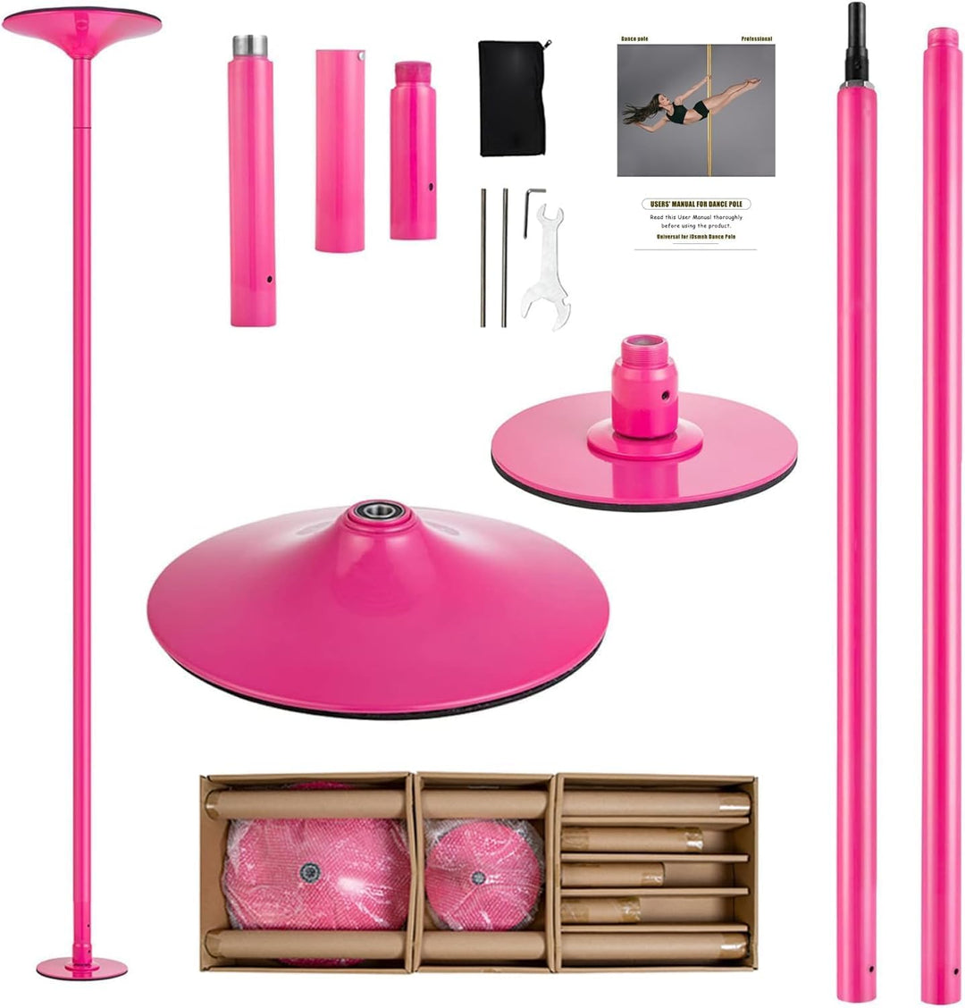 PRIOR FITNESS Pole Dance Tanzstange 45mm von 2,35 bis 2,74 m Höhenverstellbar,2 Modi: drehend/statis