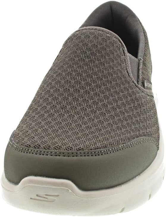 Skechers Herren 216485 Khk Sneaker, Khakifarbenes Textil Khaki Leder Khakifarbener Bes