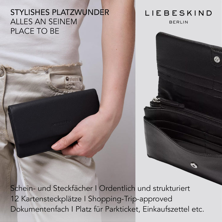 Liebeskind Berlin SADIE NAPLACK Slam Geldbörse, Large (HxBxT 10cm x 18.5cm x 2.5cm), Black